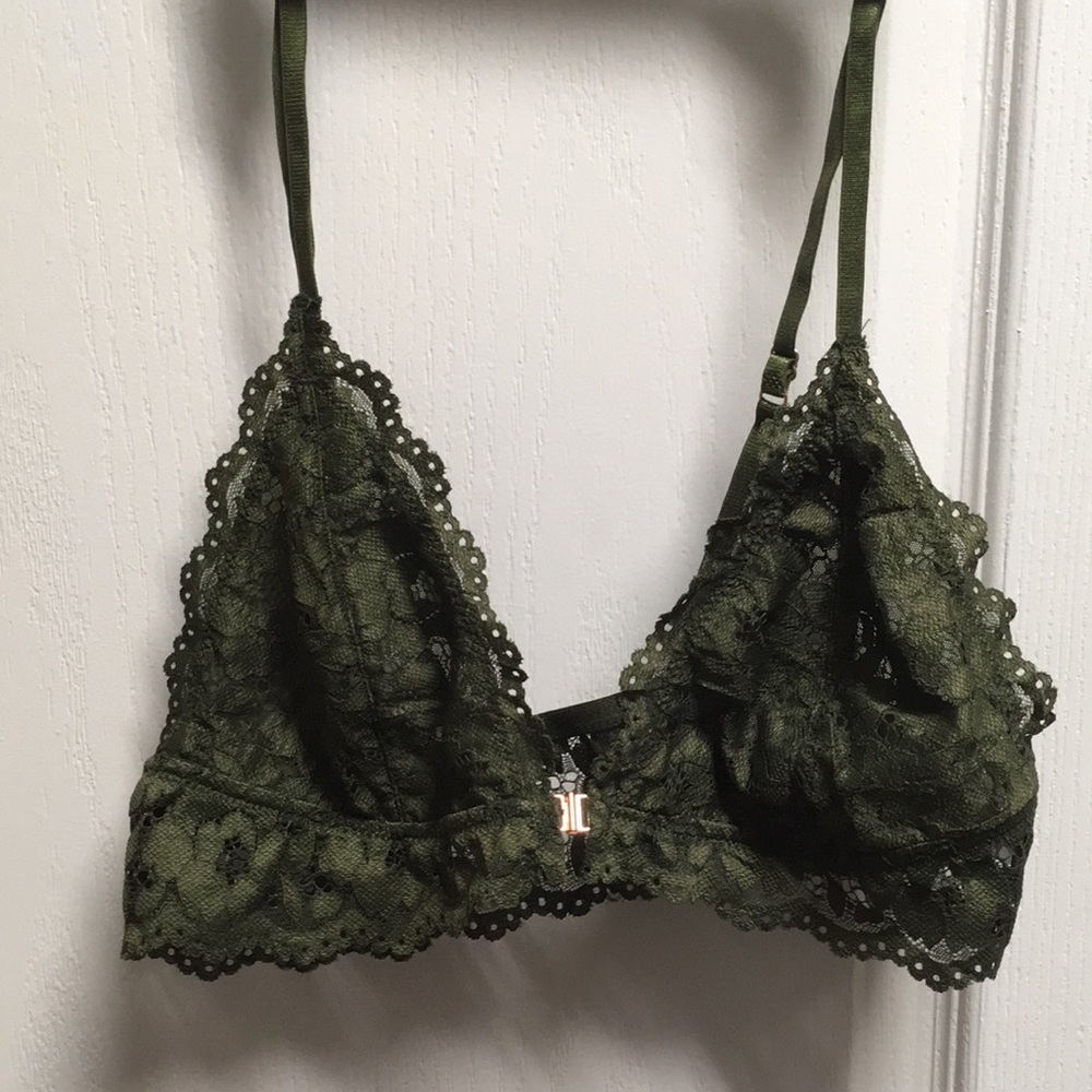 NWOT Large Army Green Lace Bralette